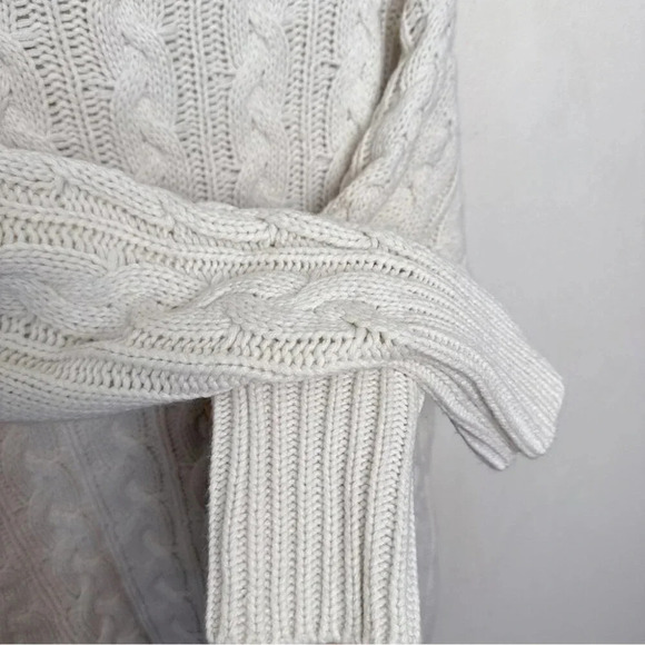 Dreamers Womens S/M Mock Neck Cable Knit  Chunky Sweater Dress Ivory Color - Picture 10 of 15